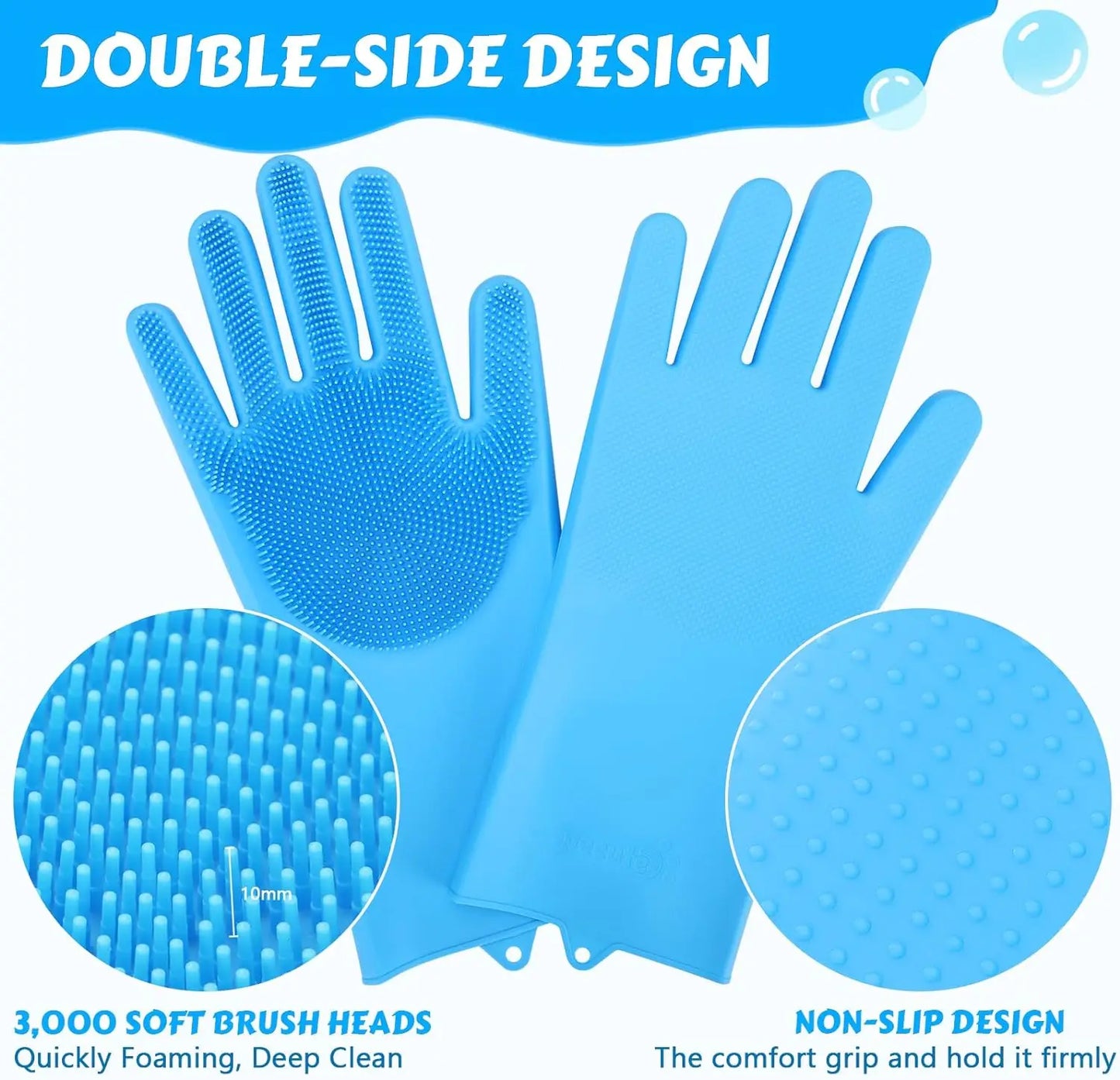 Pet Grooming Gloves Dog Cat Bathing Cleaning Glove Shampoo Scrubber Clean Soft Silicone Hair Removal Glove Hand Skin Protection
